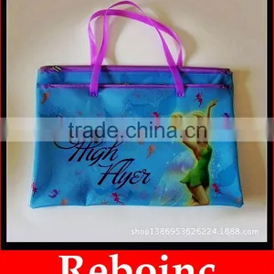 Plastic Beach Tote Bags Pink Pvc Handle Bag thumbnail-1
