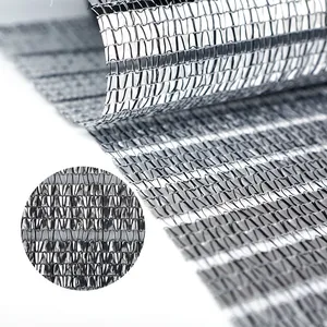 Black and Silver Aluminum Full Shading Reflect Sun Greenhouse Thermal Screen Curtain Light Blocked thumbnail-2