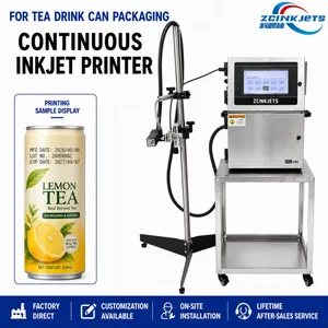 Tea Beverage Can CIJ Continuous Inkjet Printer for Aluminum Cans Date Batch Lot Code Filling Line Coding thumbnail-1