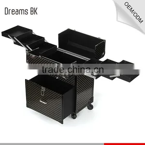 PVC Material Trolley Makeup Case With Drawers thumbnail-6