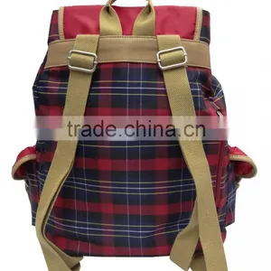Muti-compartment Muti-pockets Plaid Polyester Picnic Backpack thumbnail-2