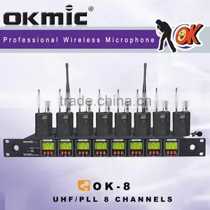 OK-8 UHF/PLL 8 Channel Wirelesss Microphone System thumbnail-1