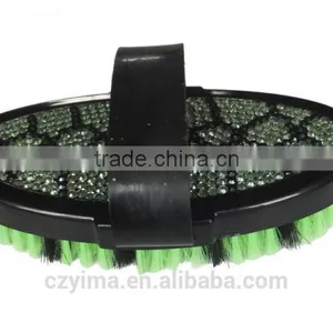 New Developed Bling Horse Body Brush With Green Turtle Pattern/rhinestone thumbnail-1