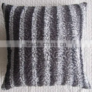 Silk Velvet Embroidery Cushion thumbnail-3