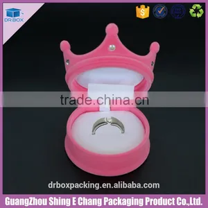 Beautiful Creative Velvet Surface Paperboard Jewelry Box Crown Shape Ring Box thumbnail-1