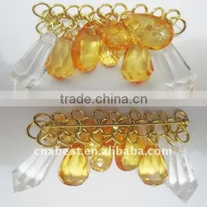 Handmade Crystal Pendant Brooch Pin Back,gold Plated thumbnail-1