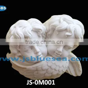 Carved Marble Angel Bust in Wall thumbnail-1