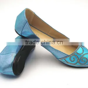 New Fashion Shining Flower With Diamond Lady Flat Shoe Dress Shoes in Stock thumbnail-1