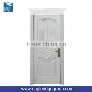 Wooden Doors Design Modern Wood Veneer Interior Framed Glass Door thumbnail-1