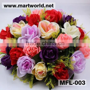 Wholesale Mix Color Artificial Flower for Wedding Decoration; Silk,plastic Rose Bouquet for Home,hotel,event&party(MFL-003) thumbnail-1