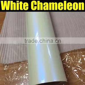 Chameleon Pearl White to Blue Car Wrap Vinyl With Air Release Channels thumbnail-1