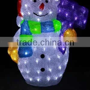 Outdoor Christmas Light /3D LED Christmas Acrylic Snowman Motif Light thumbnail-1