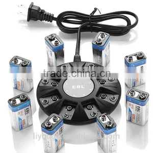 2016 OEM 9V Li-ion Ni-MH Battery Charger + Rapid Charger+ 8 Bay 9V Li-ion Ni-MH Rechargeable Battery Charger thumbnail-1