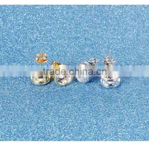 2016 Design Round Cubic Zircon Copper Women Earring thumbnail-5