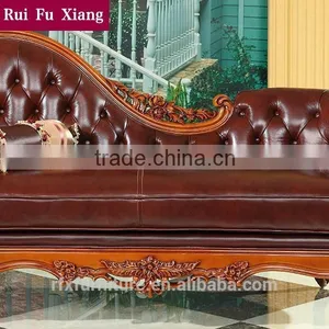Federal Classic Chaise Longue With Wood Frame and Genuine Leather Finish O-214 thumbnail-2