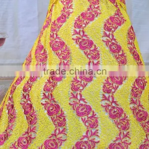 2015 New Fashion Lace Fabric for Nigerian Party With Pearls African Cord Lace Colorful Chemical Lace thumbnail-2