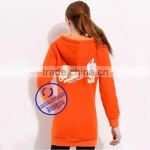 Wholesale Womens Cheap Extra Long Applique Hoodie thumbnail-6