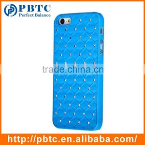Set Screen Protector Stylus And Case For Iphone 5 , Hard Sky Blue Bling Diamond Plastic Mobile Phone Shell thumbnail-1