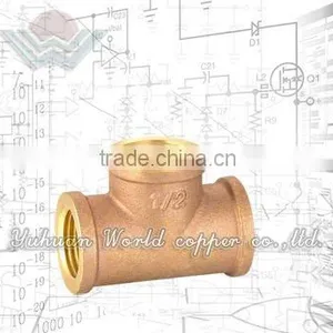 WD-9607 Cast Red Brass Female Pipe Tees thumbnail-1