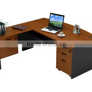 Discount Bow Front Contemporary Executive Desk With Mobile Pedestal thumbnail-2