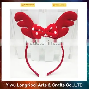 2016 Wholesale Warm Party Baby Girl Headband Christmas Red Reindeer Headband thumbnail-2