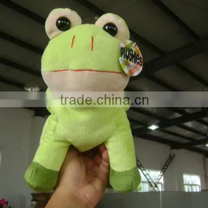 30cm Promotional Customzied Stuffed Plush Frog Animal Shape Handbag Toy With Handgrip thumbnail-1