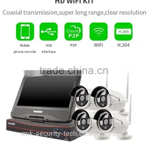 Vitevison 4Ch HD Wireless Outdoor Wifi Camera Home Security System With 10 Inch Display Screen Wifi Nvr Kit thumbnail-1