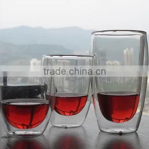 Double Wall Glass Tea Cups With Lid thumbnail-1