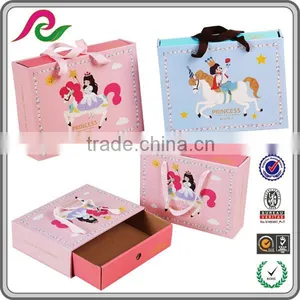 Stronger Pink Corrugated Gift Drawer Box With Handle thumbnail-3