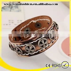 Bracelet Making Supplies Button Boys Genuine Leather Bracelet thumbnail-4