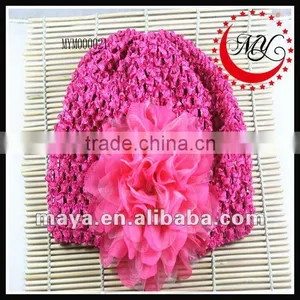 Fashion Handmade Big Flower Crochet Baby Hat thumbnail-1