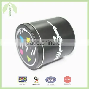 Round Shape Tin Box 9.52*9.80cm Black Tin Can thumbnail-4