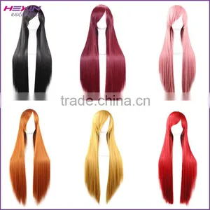 80cm Long Black Straight Beauty Cosplay Hair Wig thumbnail-2