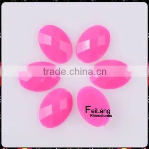 Feilang Brand Rose Color Oval Acrylic Stone Acrylic Plastic Stone for Sales thumbnail-1