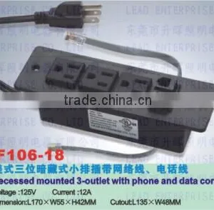 3 Plug With Phone, Data Jack Extension Socket thumbnail-2