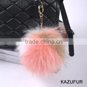 2016/2017 Women`s Bag Charm Raccoon Fur Pompoms Keychain Multi Color Fur Pompoms Quality Choice thumbnail-1