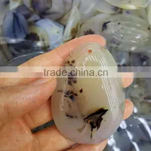 Water Drop Shaped Agate Slabs Pendants Jewelry thumbnail-2