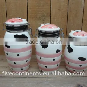 Ceramic Porcelain Airtight Jar Cookie Jar Biscuit Jar Food Canisters thumbnail-1