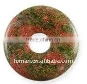 50mm Round Unakite Gemstone Pendant Necklace thumbnail-1