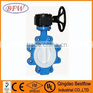 PTFE Rubber Coating Disc Butterfly Valve thumbnail-1