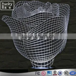 Colorful LED Rose Flower Flashing Rose Night Light,3D LED Lamp thumbnail-1