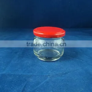 Custom Made 125ml Glass Jam-jar With Red Tinplate Cap, Small Glass Jar thumbnail-1