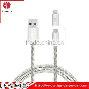 High Speed MFI Certified Charge and Sync 8-Pin 3.3 Feet Cable With Dual Connectors thumbnail-2