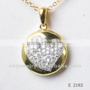 925 Sterling Mirco Pave Silver Pendant thumbnail-1