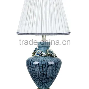 RORO Peony Enamel Home Deco Lamp Pewter Craft Decorative Glass Table Lamp thumbnail-1
