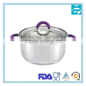 Stainless Steel Casserole Cooking Pot With Colorful Silicone Handle thumbnail-1