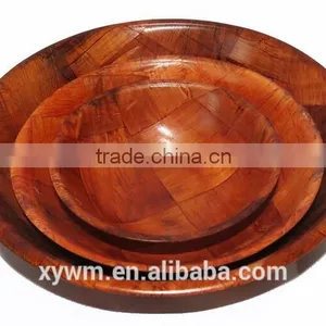 TUV Certification HOT Cheap Mahogany Solid Wooden Woven Nut Bowl Set thumbnail-2