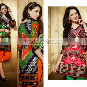 Indian Chikan Kurti Tunic Tops thumbnail-5