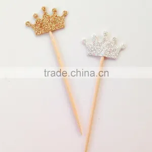 Cupcake Toppers Cake Picks Silver Glitter Heart Cupcake Toppers thumbnail-3