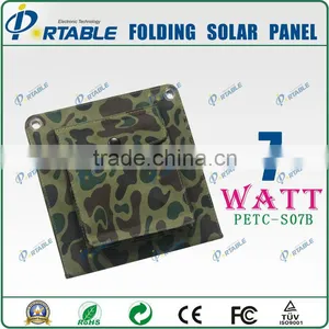7W Folding Solar Panel Solar Charger for GPS thumbnail-1